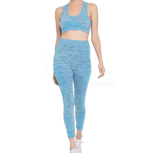 Ensembles de yoga pour femmes Entraînement athlétique Entraînement de fitness Costumes de sport Conception personnalisée Impression de gymnastique vierge Ensemble de yoga 2 pièces - Product Image 1