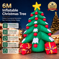 Décoration de sapin de Noël gonflable géant avec boîtes cadeaux |   Présentoir de vacances personnalisé en tissu Oxford pour événements commerciaux