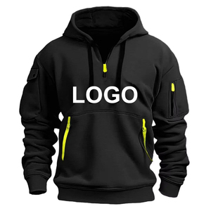 Sweat à capuche personnalisé pour homme, avec poche sur le bras multi-zippée, épaules tombantes, pull de sport décontracté, brodé, qualité supérieure, tendance - Product Image 3