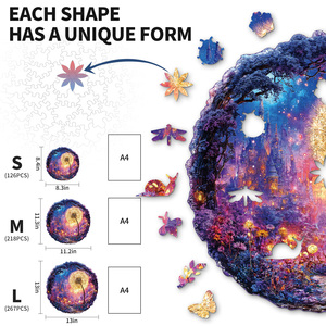 Rompecabezas de Diente de León de Madera Irregular, Rompecabezas 3D con Forma de Animal Único, Regalo Creativo de Decoración para el Hogar para Adultos y Niños - Product Image 2