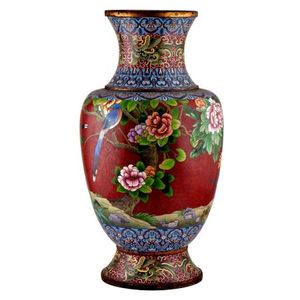 Vase cloisonné traditionnel en laiton multicolore fait à la main de haute qualité, Pots de fleurs pour la décoration de la maison AMP-115A - Product Image 4