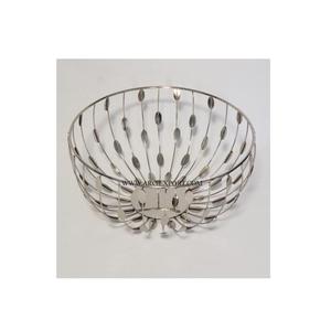 Décoration de table polie miroir en acier inoxydable Panier de rangement pour fruits de forme ronde de la meilleure qualité Panier de rangement décoratif pour la maison - Product Image 1