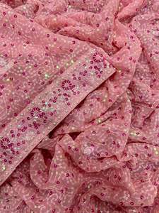 Ropa de fiesta Georgette suave con bordado de lentejuelas Trabajo Sari Mujer Fabricante de moda de Surat a la tarifa más baja - Product Image 6