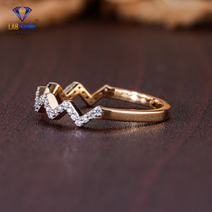 Lab-Stone Party Wear <b>Diamond</b> Ring 0.18 TDW Round Cut rose Gold EF-VS Color - Product Image 2