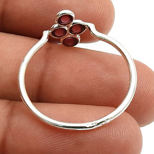 Joyería de aspecto elegante Piedra preciosa rojo granate natural 925 Plata de ley Uso diario Anillo elegante Precio directo de fábrica Proveedores a granel - Product Image 3