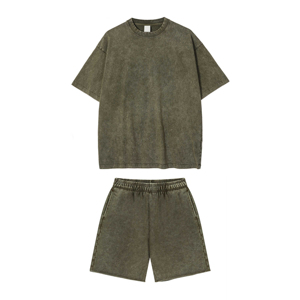 2025 hombres transpirables al por mayor logotipo personalizado de manga corta para hombres conjunto corto de dos piezas en blanco holgado verano hombres cuello redondo conjunto de pantalones cortos - Product Image 5