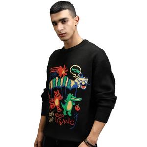 เสื้อถักสวมหัวสำหรับผู้ชายผ้าขนแกะคอกลมกันลมเป็นมิตรกับสิ่งแวดล้อมดีไซน์เป็นตัวอักษรแจ็คการ์ดออกแบบโลโก้ได้ตามต้องการ - Product Image 3