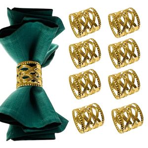 Gold <b>Napkin</b> Ring With Metal Flower Personalized Wedding Birthday <b>Easter</b> Thanksgiving Dinner Holiday - Product Image 1