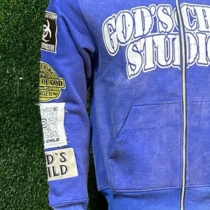 Sudaderas con cremallera completa de algodón 100% para hombre para invierno logotipo personalizable bordado Puff estampado Serigrafía - Product Image 3