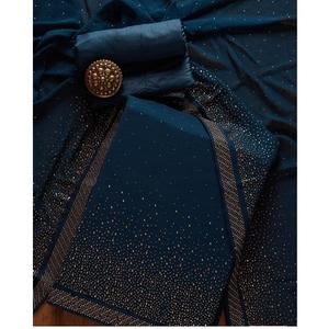 Nouvelle tenue ethnique pakistanaise, costume moderne de designer non cousu en soie, coton et lin, imprimé fantaisie, broderie, ensemble de tenue de fête pour femmes, respirant - Product Image 4