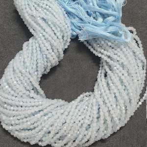 Aigue-marine bleue naturelle de 2 à 2.5mm pierre semi-précieuse ronde à facettes perles de pierres précieuses pour la fabrication de bijoux fournisseur en ligne - Product Image 1