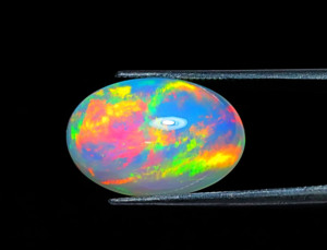 Cabochon d'opale éthiopienne pierre précieuse Welo arc-en-ciel Flashy gemmes d'opale forme ovale multi feu pierre colorée pour bijoux - Product Image 5