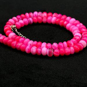 Hot Pink Opal Smooth Rondelle Beads Collar de piedras preciosas 7-9mm Party Wear Gargantilla con cuentas de ópalo natural Collar de mujer Joyería de moda - Product Image 5