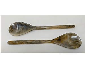 Ensemble de cuillères à salade en résine, écologiques, compatibles lave-vaisselle, ustensiles à salade, cuisine à domicile, fabriqué en Inde - Product Image 5