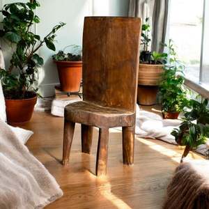 Handmade Wooden Naga <b>Chair</b> Contemporary <b>Rustic</b> PU Leather Home Furniture for Living Room Bedroom Home Office <b>Dining</b> Apartment - Product Image 2