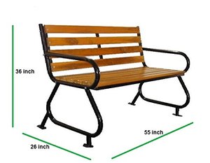 Garden patio wooden <b>bench</b> brown & black for home hotel garden outside park seating patio <b>bench</b> outdoor and <b>indoor</b> furniture 2023 - Product Image 2