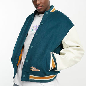 Veste universitaire en polaire classique unisexe, uniformes de baseball personnalisés, patchs brodés, veste d'hiver à boutons pour hommes, tissu léger - Product Image 2