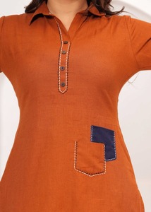 Meilleure qualité Designer deux pièces ensemble pour les femmes Kurta pantalon ensemble en gros coton imprimé vêtements d'été - Product Image 4