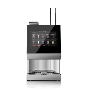 2023 New Arrival Touch Screen Automatic Cappuccino Latte Mocha Tea Bean to Cup Coffee Vending Machine Table Type MDB Support