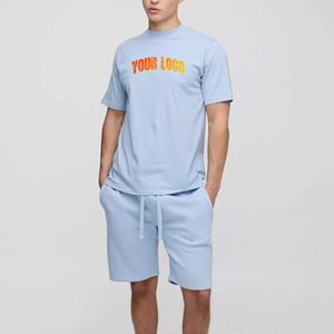 Vêtements décontractés les plus vendus ensemble de vêtements pour hommes chemise et short en deux pièces Streetwear survêtement homme logo personnalisé sérigraphié - Product Image 1