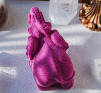 Vente en gros YINGLAI Pierres de cristal d'éléphant en quartz rubis polies et sculptées, pour l'amour, la guérison, l'énergie spirituelle et la protection, pour Halloween et Noël
