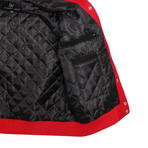 Chaqueta Varsity de Lana Personalizada por el Fabricante OEM, Diseño Vintage de Invierno, Cuello Alto, Tela de Lona Impermeable - Product Image 3