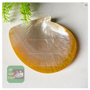 Assiette en nacre de luxe faite à la main, polie, à lèvres jaunes, naturelle, pour servir le caviar et les desserts - Product Image 6