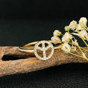 14K แหวนทองคำแท้เรียบง่ายเพชรธรรมชาติ - Product Image 4