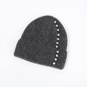 Venta al por mayor grueso acanalado bordado Beanie Custom Knitting Caps Logo Hats Cuffed Acrylic Beanie - Product Image 2