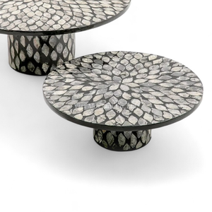 Base para Pastel de Nácar con Núcleo de Bambú, Ecológica, No Tóxica, Artesanía de Concha para Exhibición de Pasteles y Postres, Hecho a Mano en Vietnam - Product Image 2