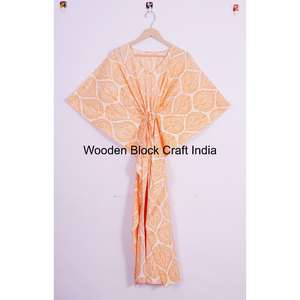 Vestido Kaftán Floral 100% Algodón para Mujer, Estilo Casual para Bodas y Fiestas de Primavera, Damas de Honor - Product Image 1