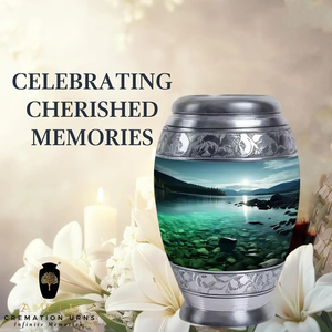 Urne commémorative en aluminium fabriquée à la main Urnes funéraires en métal avec revêtement Meena Large (220 Cu In) et souvenir - Product Image 5