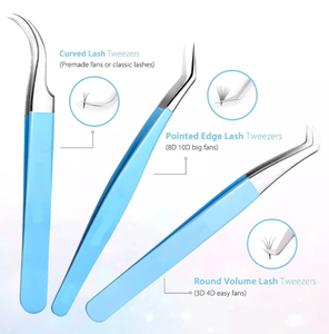 Pince à épiler en acier inoxydable de haute qualité à tête droite/courbée, pointe fine, sûre pour les extensions de cils ANAAIF ENTERPRISES - Product Image 3