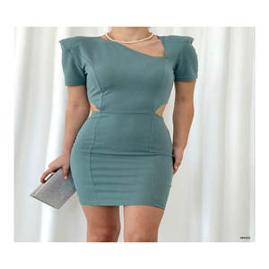 Precios perfectos tela moderna crepé 2S 2M 2L negro menta colores mujeres vestido verano - Product Image 1