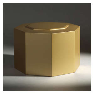 สีทองด้าน MDF ไม้เผาศพดีไซน์แปดเหลี่ยมทันสมัยแลคเกอร์เสร็จปลอดภัยด้านล่างสำหรับผู้ใหญ่สัตว์เลี้ยงขี้เถ้าเถ้ากระดูกทารก - Product Image 1