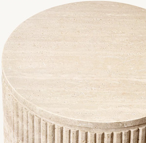 Table basse ronde extensible en bambou moderne, style colonne romaine, pour chambre et salon - Product Image 5