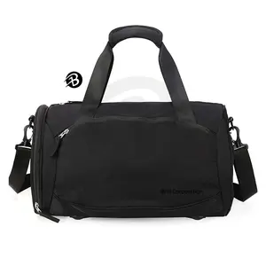 Streetwear acessórios esportivos, compartimento para sapatos academia duffle bolsa de academia à prova d' água com zíper completo