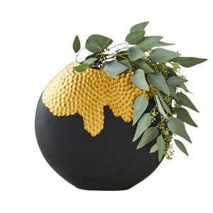 Jarrón de flores dorado de aluminio Simple para centro de mesa, jarrón de urna de Metal con tapa, Juego de 2 uds para decoración floral - Product Image 2