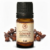 Aromatika Huile Essentielle de Clou de Girofle 100% Pure et Naturelle, Goût Boisé Épicé, 5ml, Distillée à la Vapeur, Huile d'Aromathérapie Eugenia Caryophyllus