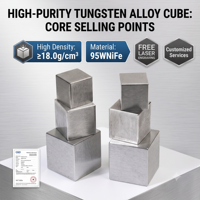 Meilleure usine en gros personnalisé 1-20kg haute densité bloc en alliage lourd de tungstène fritté cube en tungstène pur