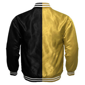 Veste de baseball Offre Spéciale jaune avec étiquette personnalisée Bomber en vrac Blousons bombardiers en toile à col montant Super unisexe - Product Image 2