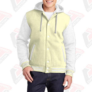 Veste universitaire élégante et chaude pour hommes avec capuche 100% coton polaire brodé Technics imprimé numérique teint uni pour l'hiver - Product Image 4