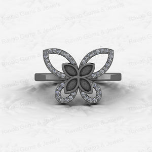 Solide 925 Argent Semi Montage Vierge Base Anneau 2x4mm Marquise Papillon CZ Résine Cendres Travail DIY Bijoux Résultats Travail Souvenir - Product Image 3