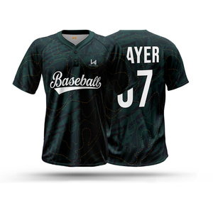 Maillots de baseball personnalisés en gros, 100% polyester, impression par transfert thermique, grande taille, respirant, prix bas, maillots personnalisés - Product Image 6