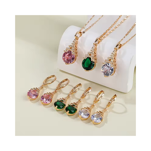 ชุดเครื่องประดับเจ้าสาวหรูหราสำหรับผู้หญิงอุปกรณ์จัดงานแต่งงานพร้อมสร้อยคอต่างหูและแหวน - Product Image 6