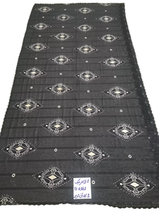 High Quality AHE Floral Cotton Voile <b>Shawl</b> Lightweight Breathable Golden <b>Embroidered</b> Rhinestone Hijab Women Daily Wear Muslim - Product Image 4