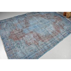 Alfombra Turca de 5.7x8.8 pies, Alfombra Vintage Grande, Alfombra Oriental Azul - Product Image 2