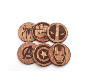 Posavasos de madera con diseño de impresión Leaser, superventas, accesorios de decoración de mesa, posavasos de madera hechos a mano - Product Image 3