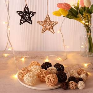 Nouveaux produits de décoration de Noël étoiles de rotin faites à la main ornements de Noël tissés pour la décoration de la maison de vacances - Product Image 6