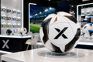 Ballon de football promotionnel personnalisé X |   Blanc Noir Or |   Logo X |   Fabricant OEM ODM |   Design haut de gamme |   Qualité supérieure - Product Image 6